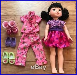 American Girl Wellie Wishers Doll Lot And Girls Size 5 Matching Outfit And Boots