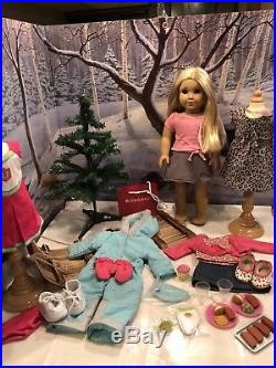 American Girl Winter Bundle Lot With Doll, Outfits & Sled No Marks EUC & New