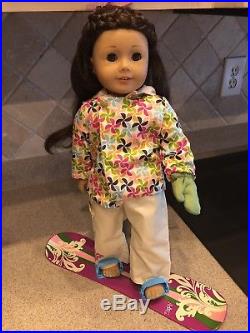 American Girl doll Just Like Me with dog and 6 outfits including ice skates and