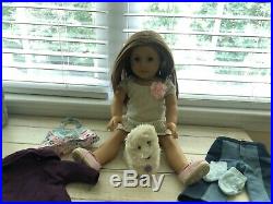 American girl 18 inch me doll with dog and two outfits