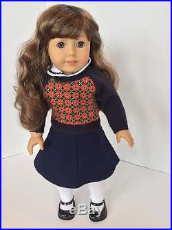 American girl doll Molly Collectors item Brown hair blue eyes curls meet outfit