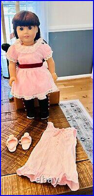 American girl doll samantha with outfit and pajamas/slippers
