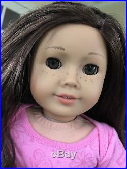 American girl just like you hazel/green eyes, dark hair, lots of outfits and pet