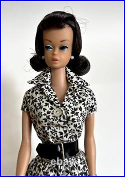 Barbie Fashion Queen Doll with American Girl Wig & Black Print Outfit, Belt Shoes