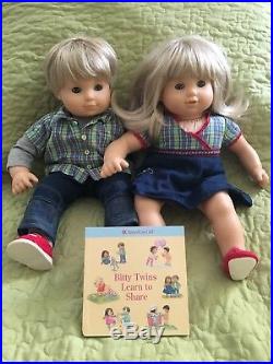 Bitty Twins From American Girl Blonde/Blue VGUC Retired Plaid Complete Outfits