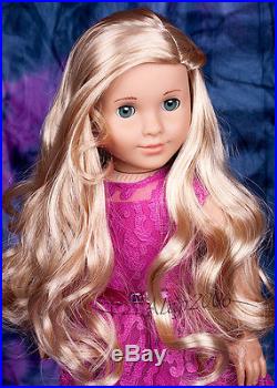 Custom American Girl Doll blue eyes Mary Grace Tenney blond wig OOAK new outfit