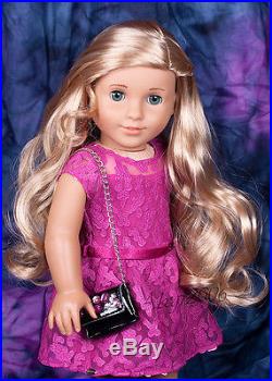 Custom American Girl Doll blue eyes Mary Grace Tenney blond wig OOAK new outfit