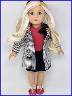 Custom CYO American Girl Doll Blue eyes, Caramel Blonde Hair, Holiday Outfit