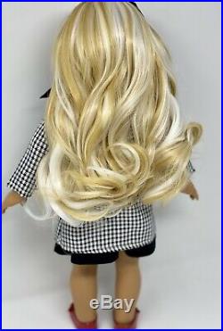 Custom CYO American Girl Doll Blue eyes, Caramel Blonde Hair, Holiday Outfit