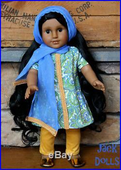 Custom India American Girl Doll OOAK Full Face Up Punjabi Salwar Indian Outfit