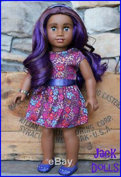 Custom OOAK American Girl Doll Vivian in Outfit Purple Hair New Eyes