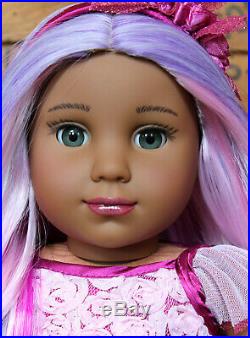Custom OOAK Kaya Base American Girl Doll Pastel Party Painted Eyelids Outfit Inc