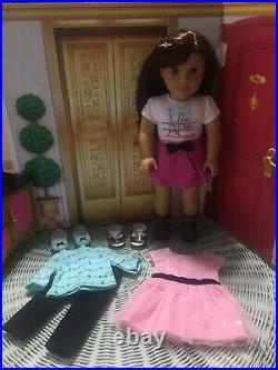 GRACE American Girl 18 Doll & 2 Outfits LOT Opening Baking GOTY 2015
