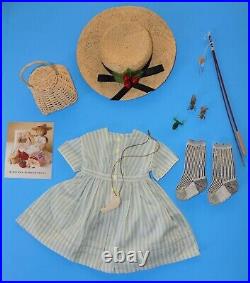 HTF Pleasant Company Kirsten Summer Fishing Outfit American Girl Set Dress Hat