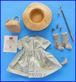 HTF Pleasant Company Kirsten Summer Fishing Outfit American Girl Set Dress Hat