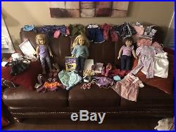 Huge American Girl Pleasant company Lot 3 Dolls, Outfits, Shoes, Skates, Books