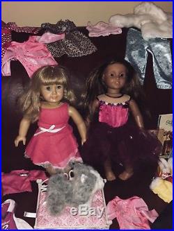 Huge American Girl Pleasant company Lot 5 Dolls, Outfits, Shoes, Dog, Guitar