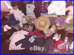 Huge American Girl Pleasant company Lot Dolls, Outfits, Dresses, Pets, Shoes