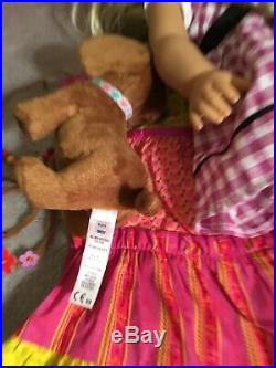 Julie American Girl Doll, Bed, Outfits, Accessories And Dog Huge Lot