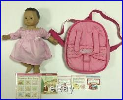 LOT American Girl BITTY BABY Doll, Backpack, Outfits, Blankets, Shoes, EUC