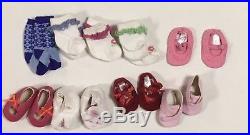 LOT American Girl BITTY BABY Doll, Backpack, Outfits, Blankets, Shoes, EUC