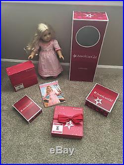 LOT Retired American Girl 18 inch Caroline Doll +Outfits + Dog