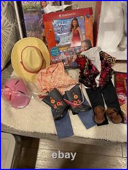 Large American Girl Saige Doll Lot, Outfits Horse, Picnic Set, Bracelet andMore