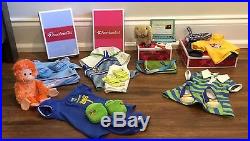 Lot of American Girl Lanie Nature, Garden and Bath Outfits with accessories