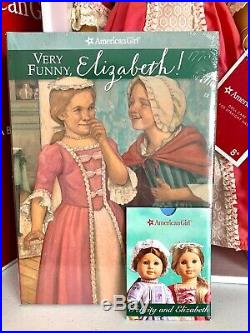 MINT American Girl Doll ELIZABETH with meet outfit, box, tag, HC book, earrings+
