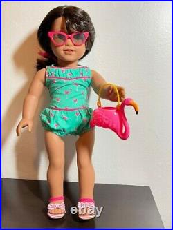 Maryellen's Flamingo Swim Outfit for 18-inch Dolls- All pieced in EUC