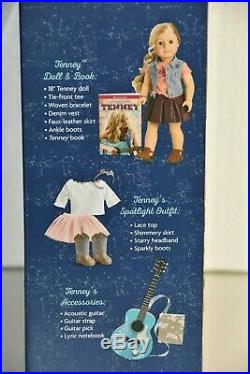 NEW American Girl 2017 TENNEY GRANT Doll Book Spotlight Outfit Guitar HUGE BOX