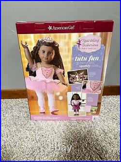 NEW American Girl Sparkling Ballerina Doll & Outfit Set Curly Black Hair Doll