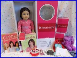 NIB AMERICAN GIRL DOLL CHRISSA MIB with 2 BOOKS+STARTER SET OUTFITS-Warm up+PJS