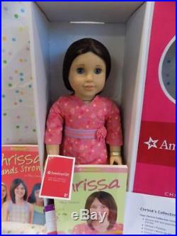 NIB AMERICAN GIRL DOLL CHRISSA MIB with 2 BOOKS+STARTER SET OUTFITS-Warm up+PJS