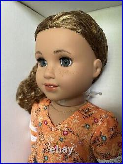 NIB American Girl 18 Doll Evette Medium Skin Curly Carmel Hair Gray Eyes WBU