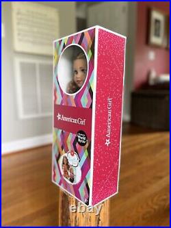 NIB American Girl 18 Doll Evette Medium Skin Curly Carmel Hair Gray Eyes WBU