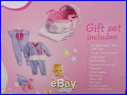 NIB American Girl Bitty Baby Set Doll Outfits Basket Accessory Medium Skin Brown