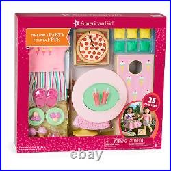 NIB American Girl Doll Time for a Party 25 Piece Set Outfit Game Food Drink