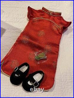 NIB American Girl Ivy New Year's Dress Shoes Earrings Barrette Outfit Retired