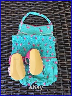 NIB NEW American Girl Maryellen Flamingo Swim Outfit Set Sunglasses Shoes Purse
