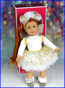 NWB Custom American Girl Doll Angel Red Hair Green Eyes Tutu Wing Outfit