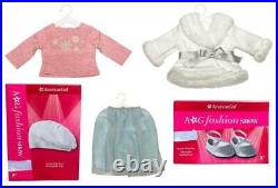 New American Girl Fashion Show Soft as Snow Outfit with Shirt Skirt Coat Shoes Hat