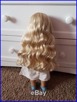 OOAK Custom American Girl Doll Caroline Hazel Eyes Blond Curly Hair + Outfits