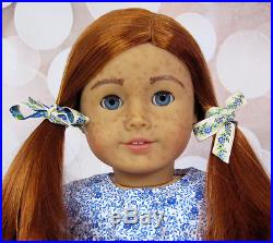 OOAK Custom Paint Lots of Freckles American Girl Doll Blue Eyes Red Hair Outfit