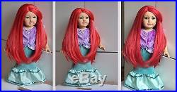 OOAK Gorgeous Custom American Girl Disney Ariel Doll with 2 OUTFITS
