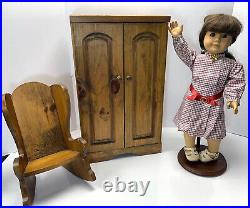 Original Samantha American Girl Doll Chest, Clothes And Rocking Chair Lot