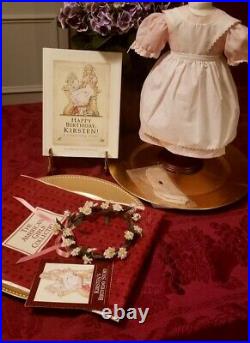 Pleasant Company 1989 Kirsten Birthday Outfit Dress Wreath & 1st Edition Book