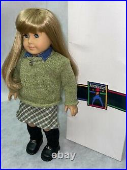 Pleasant Company American Girl 18 Doll Blonde Hair Blue Eyes w Box Plaid Outfit