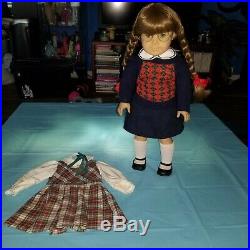 Pleasant Company Early Molly White Body Tagged Meet Outfit & School Plaid Jumper