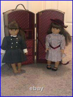 Pleasant Company Original American Girl Samantha & Molly Dolls withtrunk &outfits